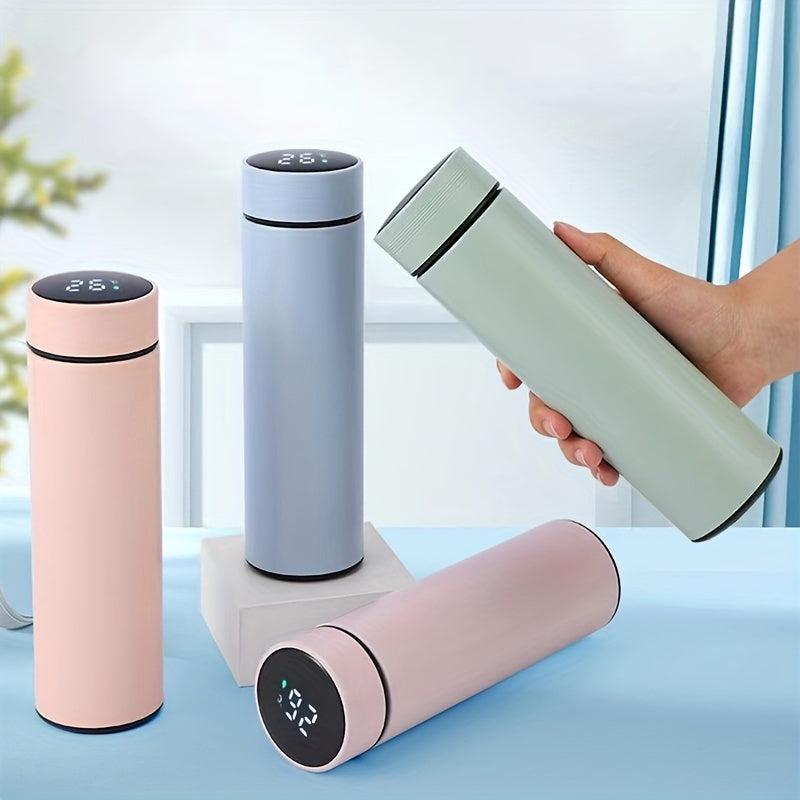 500ml Stainless Steel Water Bottle with Temperature Display and Cup