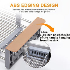 Telescopic Kitchen Sink Drain Basket Drying Rack for Tableware Fruit Vegetable