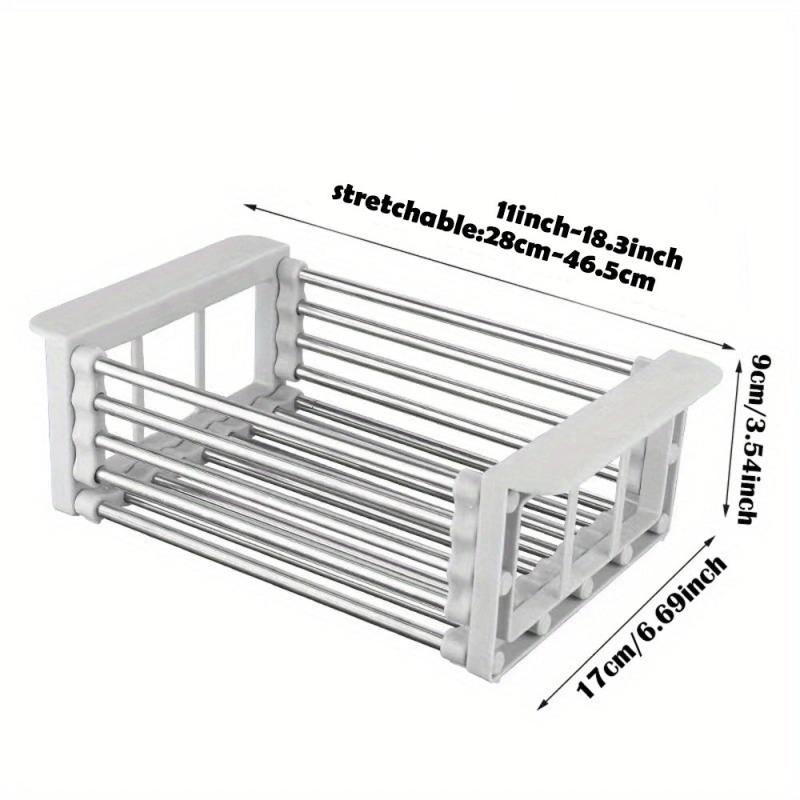 Telescopic Kitchen Sink Drain Basket Drying Rack for Tableware Fruit Vegetable