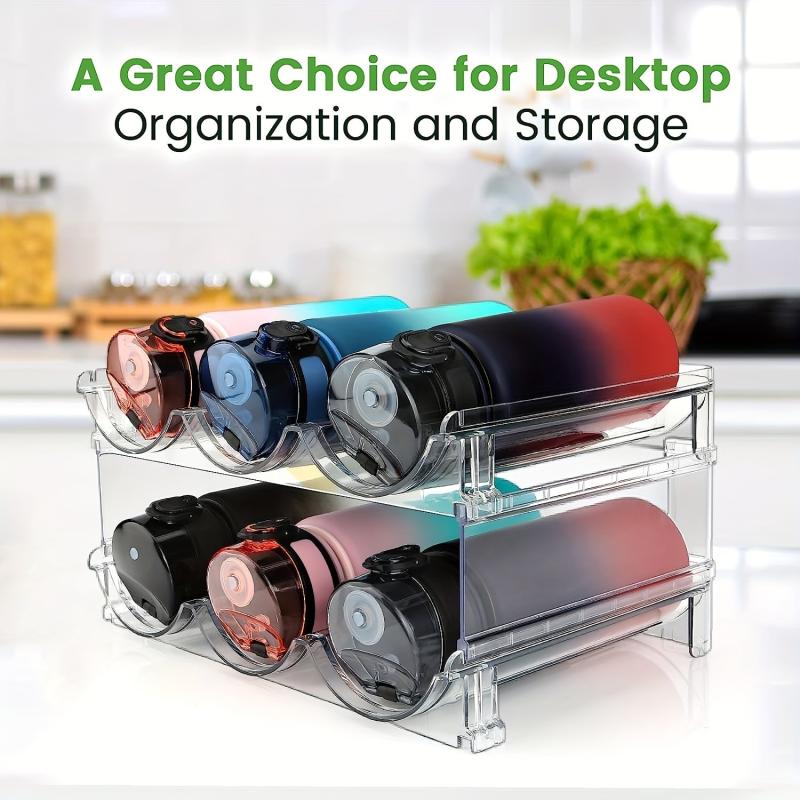 Water Bottle Organizer for Cabinet, Stackable Holder