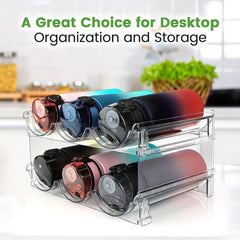 Water Bottle Organizer for Cabinet, Stackable Holder