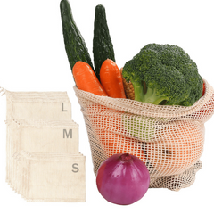 Reusable Mesh Vegetable Bags for Produce Storage and Gifting