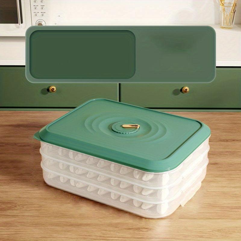 3-4 Tier Dumpling Box Sealed Fresh-keeping Large Capacity