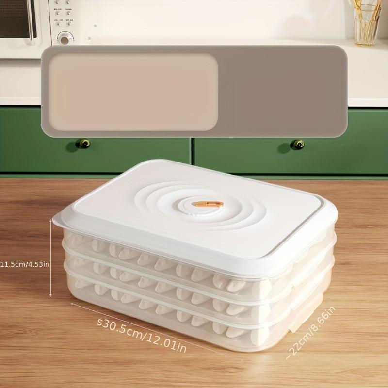 3-4 Tier Dumpling Box Sealed Fresh-keeping Large Capacity