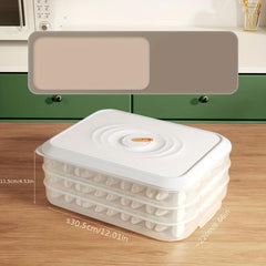 3-4 Tier Dumpling Box Sealed Fresh-keeping Large Capacity