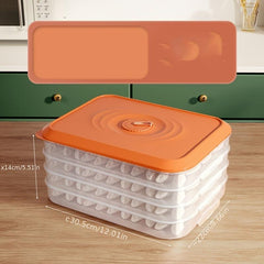 3-4 Tier Dumpling Box Sealed Fresh-keeping Large Capacity