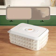 3-4 Tier Dumpling Box Sealed Fresh-keeping Large Capacity