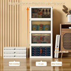 Folding Storage Bin Large Capacity Double Door Sundries Storage Box