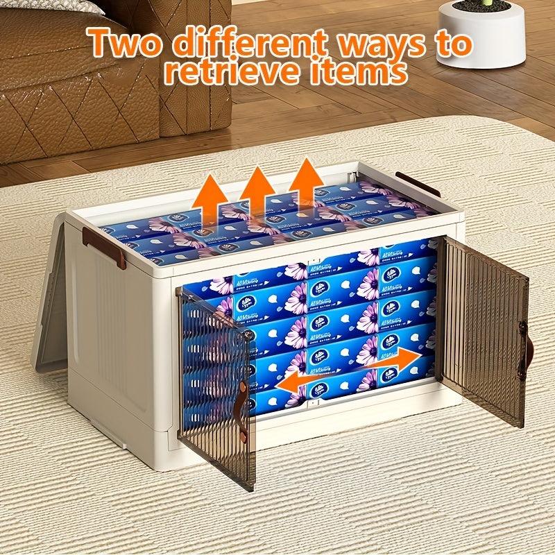 Folding Storage Bin Large Capacity Double Door Sundries Storage Box