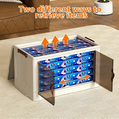 Folding Storage Bin Large Capacity Double Door Sundries Storage Box