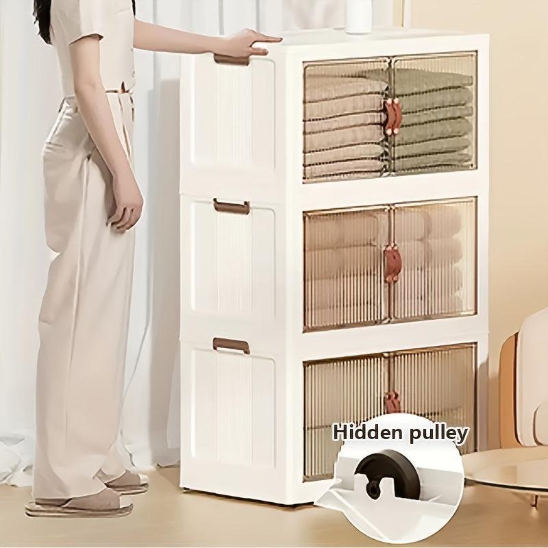 Folding Storage Bin Large Capacity Double Door Sundries Storage Box