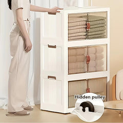 Folding Storage Bin Large Capacity Double Door Sundries Storage Box