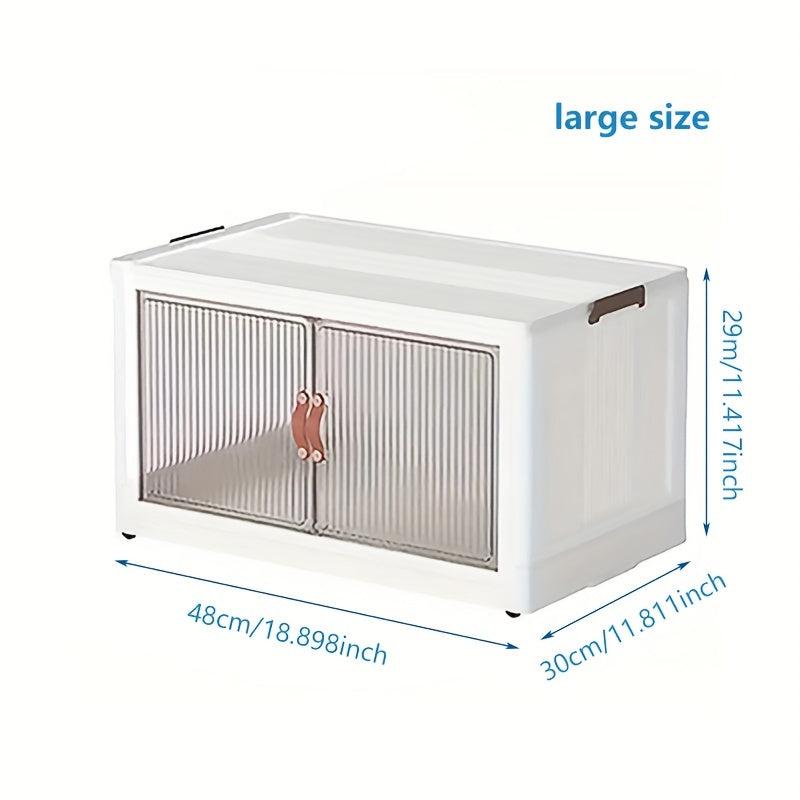 Folding Storage Bin Large Capacity Double Door Sundries Storage Box