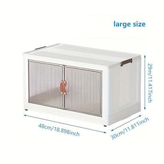 Folding Storage Bin Large Capacity Double Door Sundries Storage Box