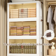 Folding Storage Bin Large Capacity Double Door Sundries Storage Box