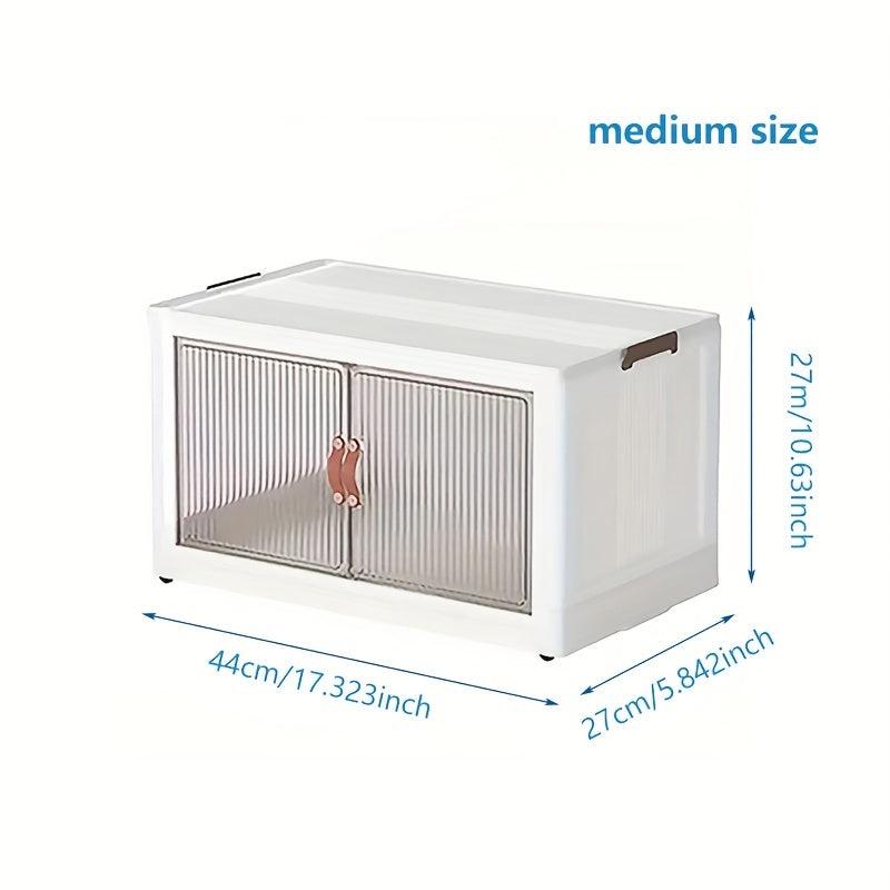 Folding Storage Bin Large Capacity Double Door Sundries Storage Box