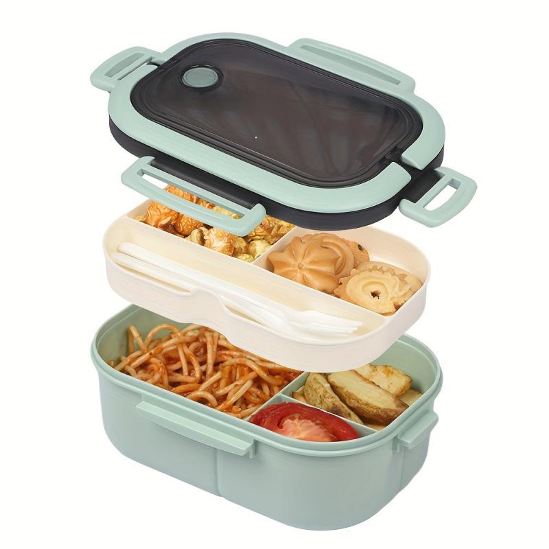 Eco Friendly Square Lunch Box Microwave Safe Divided Bento Box Leakproof