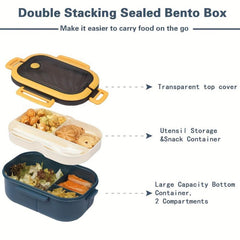 Eco Friendly Square Lunch Box Microwave Safe Divided Bento Box Leakproof