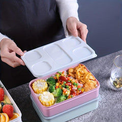 1pc Bento Lunch Box 6 Compartment Meal Prep Containers Durable Reusable Food Sto