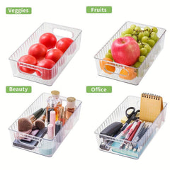 6-Piece Fridge Organizer Bins Clear Storage for Pantry Freezer