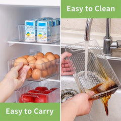 6-Piece Fridge Organizer Bins Clear Storage for Pantry Freezer