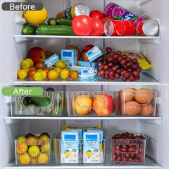 6-Piece Fridge Organizer Bins Clear Storage for Pantry Freezer