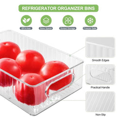 6-Piece Fridge Organizer Bins Clear Storage for Pantry Freezer