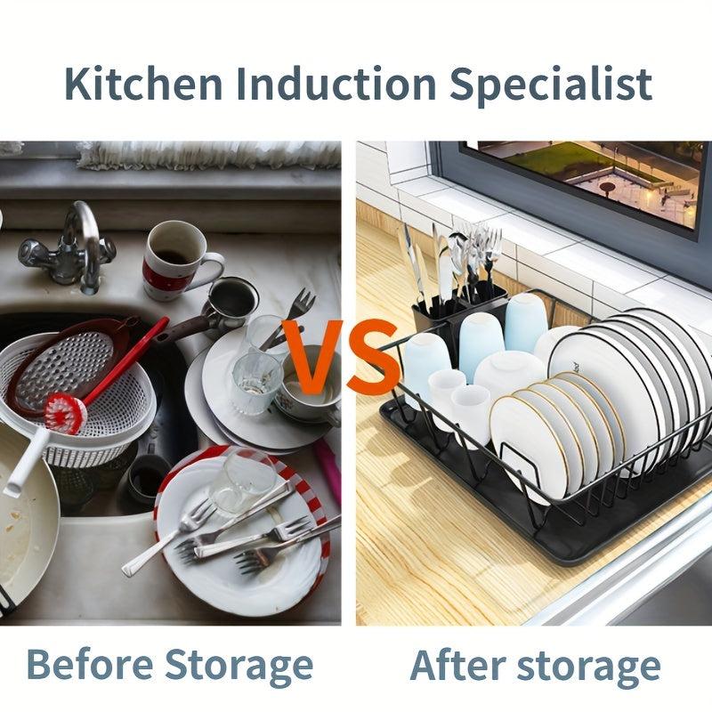 Kitchen Countertop Drain Bowl Holder Fork Dish Cup Storage Rack