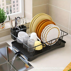 Kitchen Countertop Drain Bowl Holder Fork Dish Cup Storage Rack
