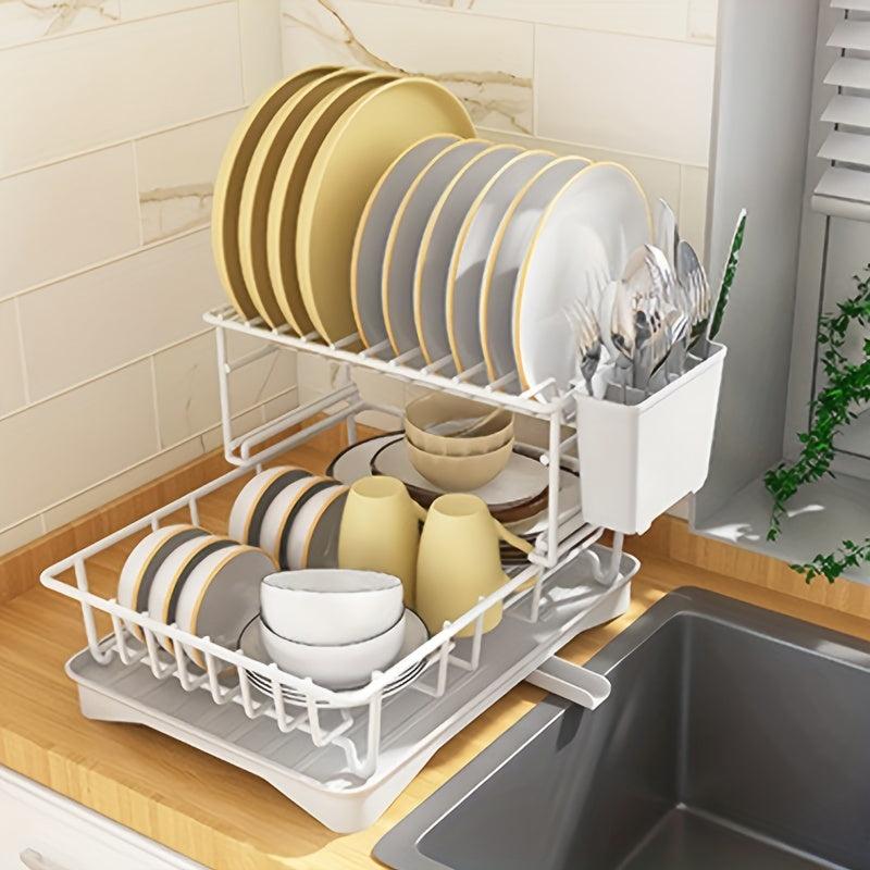 Kitchen Countertop Drain Bowl Holder Fork Dish Cup Storage Rack