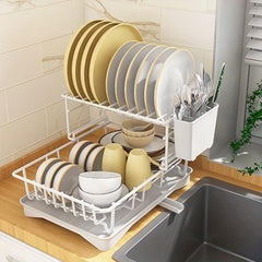 Kitchen Countertop Drain Bowl Holder Fork Dish Cup Storage Rack