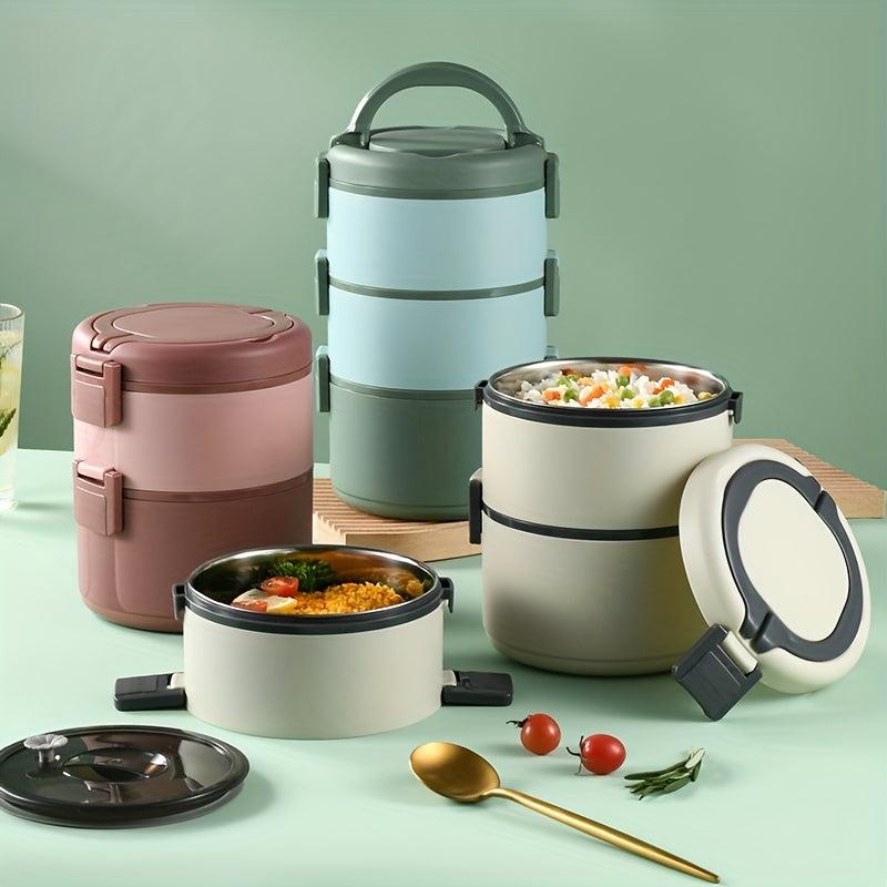 Stainless Steel Insulated Bento Box 3 Layers Leakproof Lunch Box