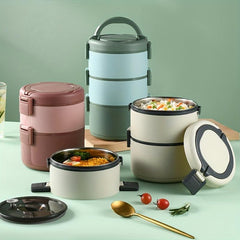 Stainless Steel Insulated Bento Box 3 Layers Leakproof Lunch Box