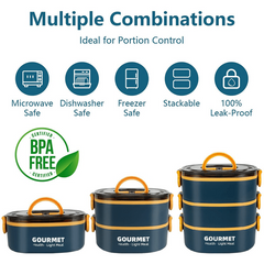 2000ml 3 Tier Bento Lunch Box Leakproof Container