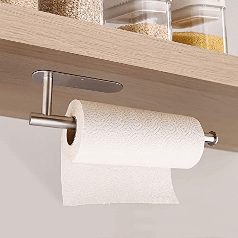 Wrought Iron Paper Towel Holder Under Cabinet Storage Rack Self Adhesive