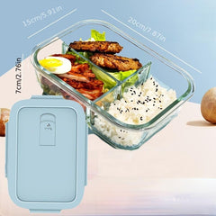 Glass Lunch Box Leakproof Food Container for Teenagers Workers School Camping