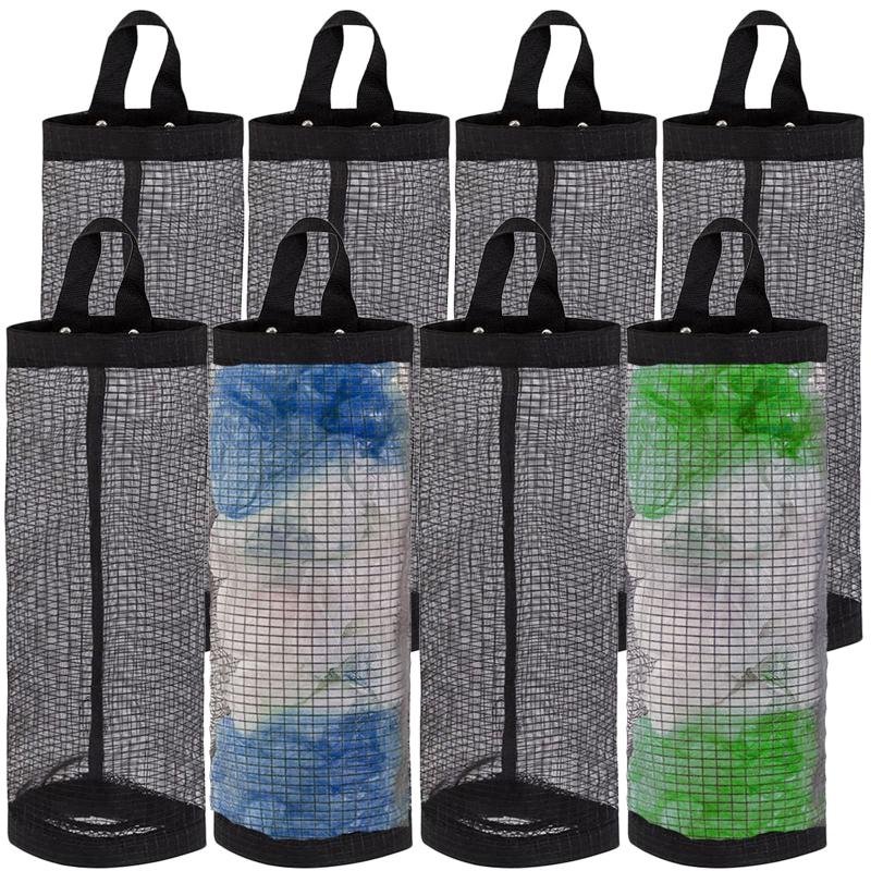 Plastic Bag Holders Mesh Hanging Garbage Bag Dispensers
