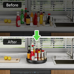 9.84 inch Stainless Steel Rotating Spice Rack for Kitchen Countertop