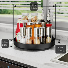 9.84 inch Stainless Steel Rotating Spice Rack for Kitchen Countertop