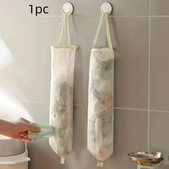 Garbage Bag Storage Mesh Bag Kitchen Wall Mount Organizer Hanging Bag