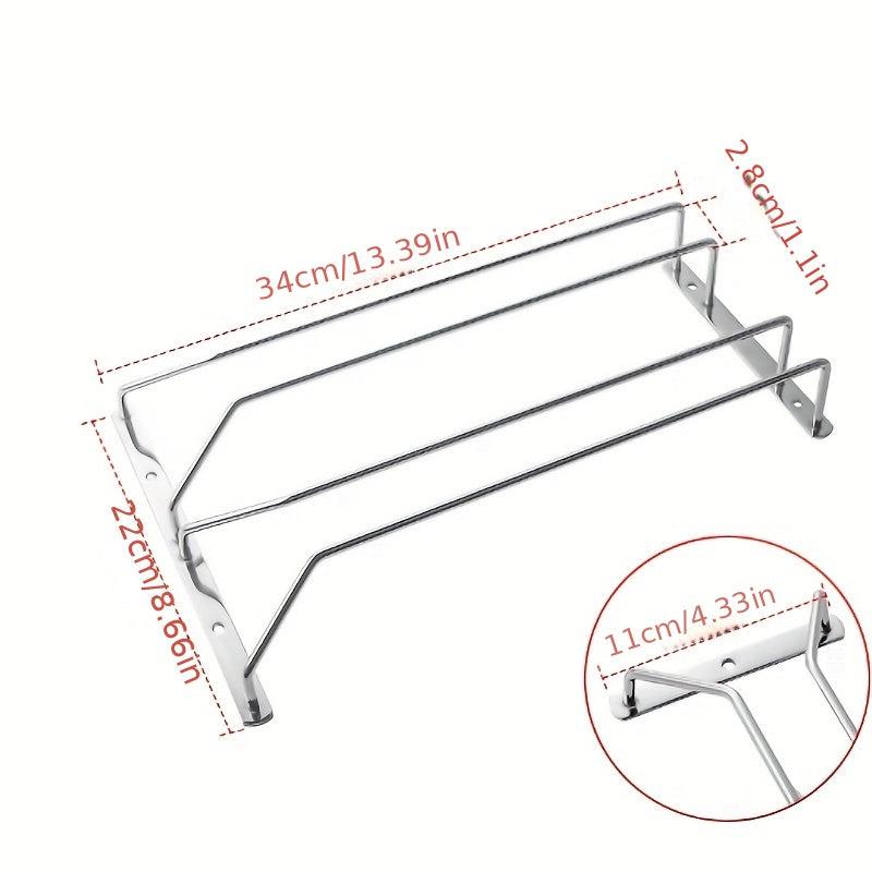 Metal Wine Glass Holder for Cabinet and Kitchen Bar Holds Up to 12 Goblets