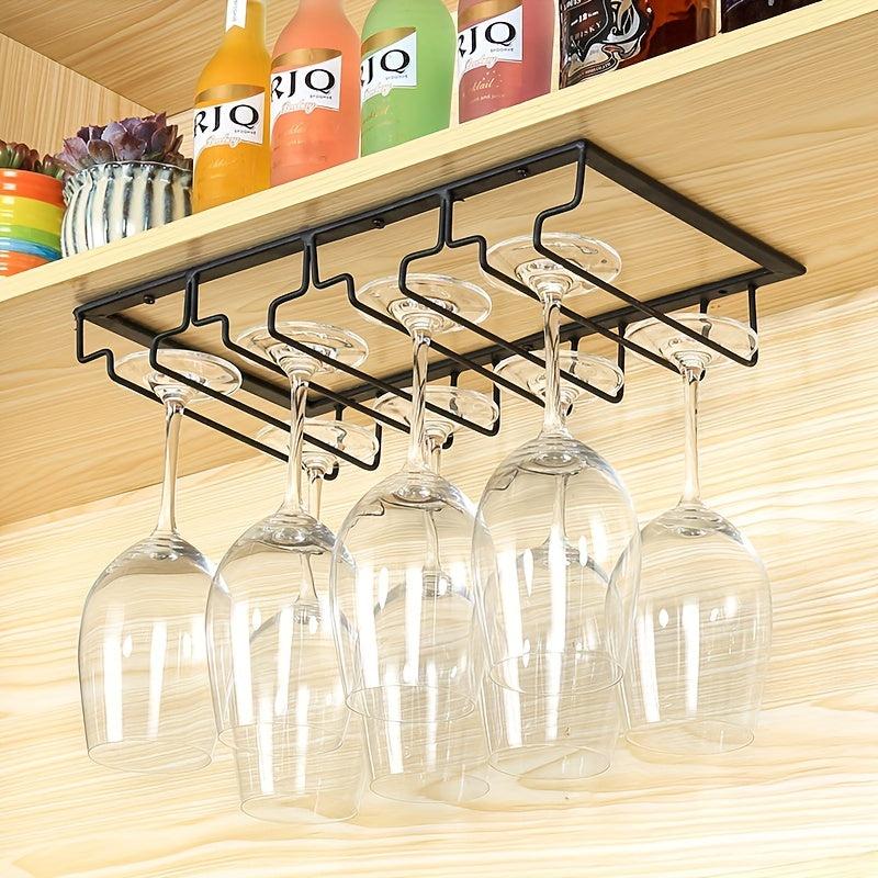 Metal Wine Glass Holder for Cabinet and Kitchen Bar Holds Up to 12 Goblets