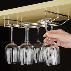 Metal Wine Glass Holder for Cabinet and Kitchen Bar Holds Up to 12 Goblets