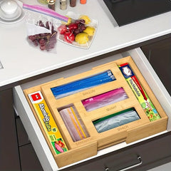 Bamboo & Plastic Snack Storage Bag Zippered Organizer for Sandwiches