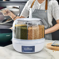 Moisture & Insect Proof Rice Bucket Large Capacity Pouring Spout Kitchen Storage