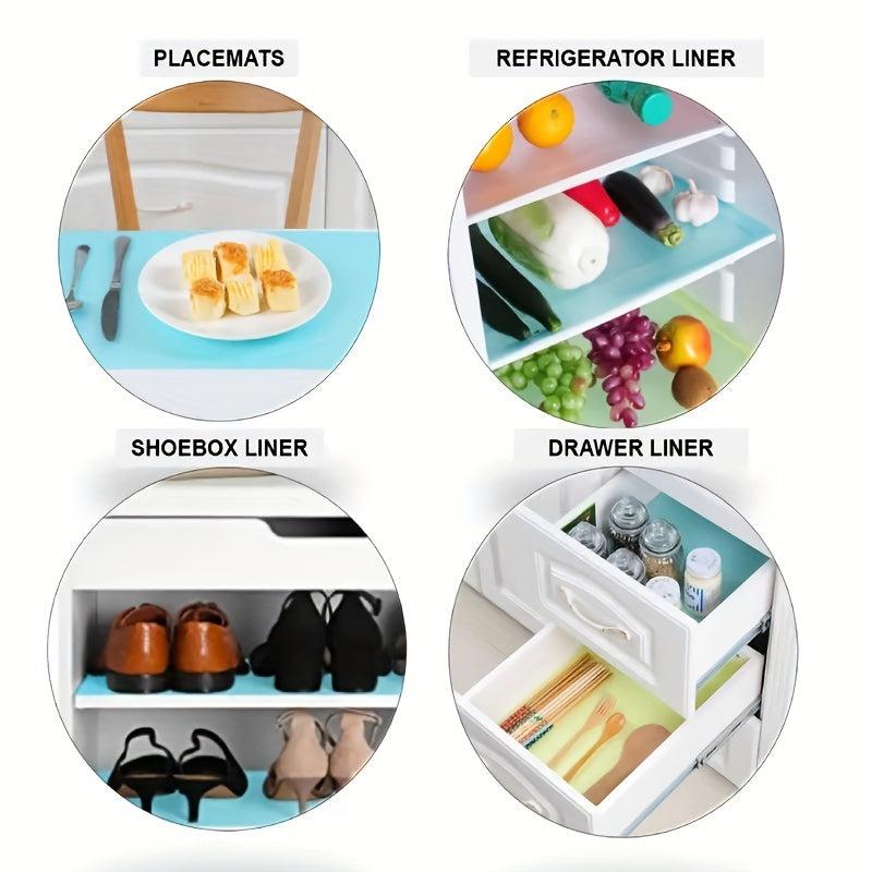 4pcs Refrigerator Liners Waterproof Shelf Fridge Cover Pads Drawer Fo