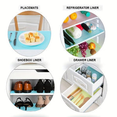 4pcs Refrigerator Liners Waterproof Shelf Fridge Cover Pads Drawer Fo