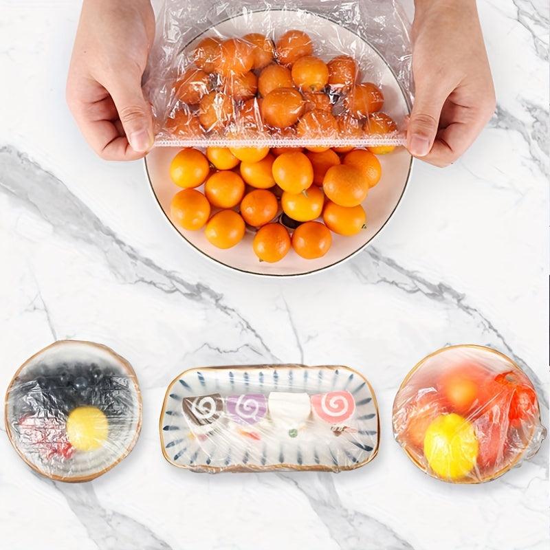 100pcs Disposable Plastic Wrap Cover With Elastic Mouth