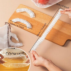 100pcs Disposable Plastic Wrap Cover With Elastic Mouth