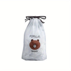100pcs Disposable Plastic Wrap Cover With Elastic Mouth